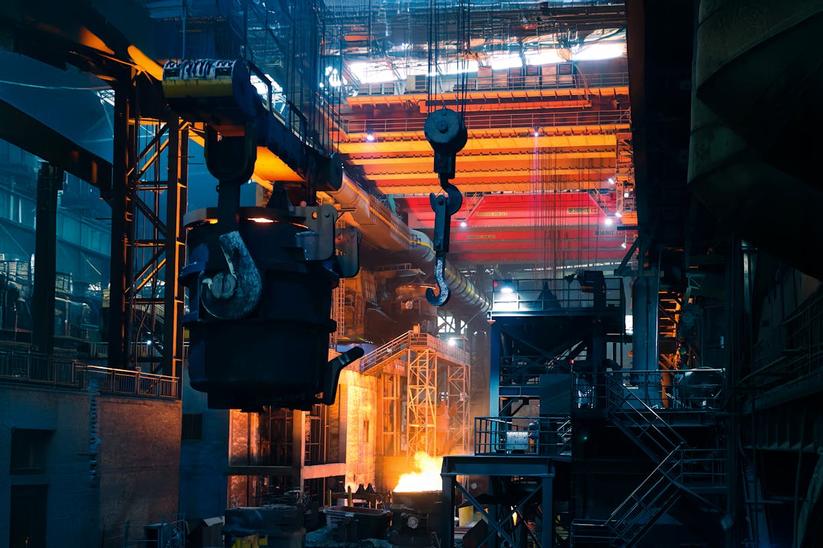 Industrial alloy manufacturing scene